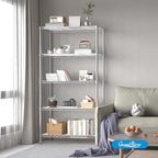 Guan River 5-Shelf Adjustable Metal Shelf Wire Shelving Unit Storage Rack Display Shelf for Office,Kitchen,Bedroom,Bathroom,Laundry,Pantry Basement,Garage(Chrome,36" L x 14" W x 72" H)