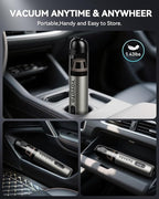 yoyoto Car Vacuum, Handheld Vacuum Cordless with 21000Pa Powerful Suction & 3 Modes, 4-in-1 Portable Hand Held Mini Vacuum Cleaner Rechargeable, Ultra Light for Car Home Office (Silver)