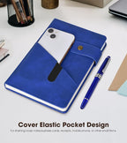 vfaejll A5 Lined Leather Journal Notebook for Men Women,5.9" X 8.4" Personalized Hardcover Journal with Pen,200 Pages 100 Gsm Thick Ruled Paper Daily Diary for School,Travel,Work,Home,Writing