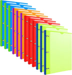 INFUN 1 Inch Telescoping 3 Ring Binder - 12 PCS, Flexible Round Binder with Customizable Front Cover and Clear Catalog Pocket, 1 Inch Rings, 225 Sheet Capacity- Green, Red, Orange, Blue