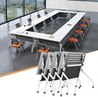 Conference Table,55.1''Folding Conference Room Table for 4-12 People,Mobile Flip Top MeetingTraining Table with Different Coulor and Styles for Offices, Classrooms,Meeting Room (4, C)