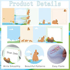 Lovarywow Capybara Sticky Notes Gifts - 9Pack Cute Sticky Notes 3x3 Funny Gifts for Capybara Lovers Cartoon Notepads Animals Post Pads for Women Men Office School Supplies 450 Sheets