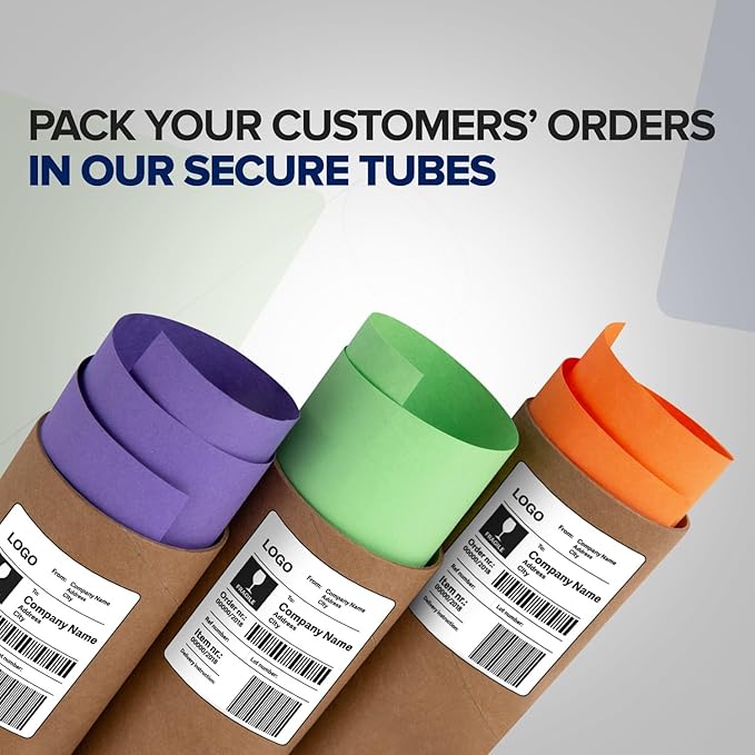 4" x 12" Reinforced Kraft Paper Mailing Tubes, Pack of 6 Tubes with 2 Caps Each – USPS Approved Poster Tube – Made in USA Cardboard Tube for Shipping and Storing Posters, Prints, Artwork, or Documents