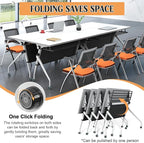 Conference Table,55.1''Folding Conference Room Table for 4-12 People,Mobile Flip Top MeetingTraining Table with Different Coulor and Styles for Offices, Classrooms,Meeting Room (2, 47.2''C)