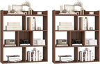 Giantex 7 Cube Bookshelf of 2, Free-Standing Wooden Bookcase, 4 Tier Home Display Shelf, Horizontal Storage Unit w/Anti-Toppling Devices, Open-Back Display Rack for Study, Living Room, Walnut