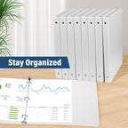 1/2 Inch 3-Ring-Binder with Pockets, 0.5''-inch Round Binders Holds 100 Sheets US Letter Size 8.5'' x 11'' - Bundle 12 Packs White Binders for Home, Office, and Back to School (0.5'' - 12 Packs)
