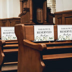 ChissNook Reserved Seating Chair Signs, This Row Is Reserved Pew Cloths Seating Placeholder for Church Pews, Wedding Decorations for Reception Parties Celebrations Event Meetings (Green, 4 PCS)