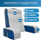Kolbs Wedge Reading Pillow for Bed, Cushion with Arms for TV, Books, Nursing, Back - Bed Pillow for Sitting Up in Comfort, Plush Backrest. Bed Chair, Sit Up in Comfort (19" Blue)
