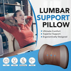 Lofty Aim Lumbar Support Pillow for Car, Memory Foam Lumbar Pillow for Lower Back Pain Relief - Back Cushion for Driving, Chair Support for Car-Office Chair, Wheelchair - Brown