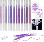CAISEXILE 12 Purple Glitter Gel Pens Set, 1.0 mm Fine Point for Black Paper & White Paper, Large Capacity Pens for Journaling, Adult Coloring Books, Drawing, Note Taking, Highlighting