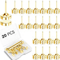 E BAVITE 20 Set Magnetic Push Pins,Flat Push Pin, Magnetic Thumb Tacks for Wall Bulletin Board Poster and Photo Hangers (Gold)
