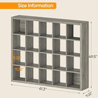 furtble Bookshelf with Storage Bins, 20-Cube Storage Organizer with Back Panels, Modern Bookshelf for Bedroom, Multifunctional Display Cube Bookshelves for Living Room, Bedroom, Home Office