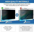 DEJIMAX 24 Inch Computer Privacy Screen for 16:9 Monitor, Anti-Blue Light Monitor Privacy Screen Filter, Anti-UV Computer Hanging Shield, Universal 23.6'', 23.8'', 24''