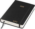 Wykeham's Executive 2026 Daily Journal Planner – US Public Holidays & Format – Customization Available (Personalized Black, 8.5"×5.5")