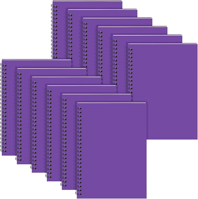 Yahenda Spiral Notebook Bulk A5 Journal Lined 8.3'' x 5.5'' Writing Composition Paper Small Notepad Subject Notebook for Students Office Business Back to School Supplies (Purple,6 Pcs)