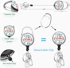 Phlebotomy Haematology Nurse Badge Reel Retractable with 360 Degrees Rotate Carabiner Clip Heavy Duty, ID Badge Holder with Detachable Lanyard, Funny ID Holder ID Clip Name Badge Clip Keychain