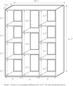 Furinno LUDER Book Shelf, 11-Cube Bookshelf, Reversible Bookcase, 9.4 x 29.1 x 41.7, for Living Room, Bedroom, Home Office, White