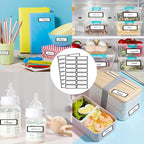 STARLIBOO Removable Freezer Labels Stickers, Blank Freezer Labels for Food Containers, 1x3 Inch Waterproof Label (Black Border,240 Labels)