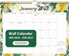 2026 Wall Calendar, Monthly Wall Calendars, Jan 2026 - Jun 2027, Desk Planner (8.5" x 11"), Hanging for Home, School, Office Supplies
