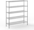 Regal Altair 18" Deep x 54" Wide x 64" Height Wire Shelving Kit | 5-Tier | NSF Commercial Storage Rack Unit