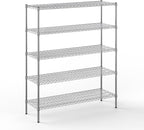 Regal Altair 18" Deep x 54" Wide x 64" Height Wire Shelving Kit | 5-Tier | NSF Commercial Storage Rack Unit