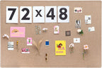 Foldable 72x 48 Inches Large Bulletin Board for Wall, Decorative Picture Display Felt Board with Self-Adhesive Tape for School, Home, Kitchen & Office Walls, Includes 30 Pins, Oatmeal