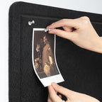 Lightomorrow Large Bulletin Board - 72 x 48 Inches, Decorative Felt Pin Board for Wall - 6' x 4' Foldable Photo Display Board with Self-Adhesive Tape, Includes 20 Push Pins - Black