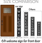 Tall Outdoor Welcome Sign - 6ft Black Rustic Modern Farmhouse Decor for Front Door & Porch