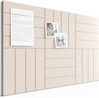 Bumusty Large Cork Board Alternative-36 x24 Felt Bulletin Board Tiles, with 30 Pushpins, 40 Adhesive Tabs, 6-Pack Slat Wall Paneling, Cork Boards for Office Push Pin Board Felt Board-Oatmeal