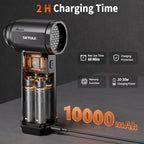 Electric Air Duster-260,000RPM Ultra-Powerful Compressed Air Duster with 10000mAh Rechargeable Battery, Cordless 10-Gear Adjustable Air Blower with Fast Charging, Duster Blower for PC, Home, Outdoor
