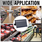 Kathfly 100 Pcs Wire Shelf Label Holders Compatible with Metro 1-1/4in Shelves, Plastic Wire Rack Label Holder 3 l x 1.25 H Price Tag Shelf Clips On, Black