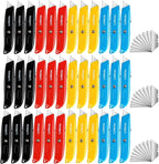 REXBETI 36 Pack Utility Knife Retractable Box Cutter, 4 Color Heavy Duty Aluminum Shell Knife Sets with Extra 30pc SK5 Blades for Cartons, Cardboard and Boxes