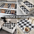 ALIUNI Drawer and Shelf Liner, Non-Slip Kitchen Cabinet Liners Non-Adhesive Thick Strong Grip Waterproof Washable Mats Protect Dresser Shelves Cupboard Bathroom Cabinets, Buffalo Plaid, 12 in X 30 FT