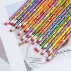 Rbenxia 48PCS 100th Days Wooden Pencils with Erasers Assortment Colorful Novelty Pencils Awards Incentives for Office Supplies Giveaways Favor