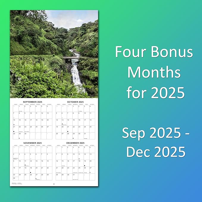 2026 Road to Hana Maui Hawaii Monthly Wall Calendar | Travel Calendar 2025-2026