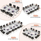 Conference Table Flip Top Mobile Conference Room Tables,Folding Conference Table with Wheels,Large Meeting Training Seminar Table Saving Space for Office Classroom(12A,70.8'')