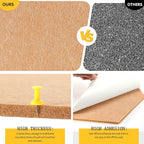 Uoisaiko 12" Large Bulletin Board with 30 Push Pins, Pack of 8 Hexagon Felt Pin Board Notice Boards for Home Office, Felt Wall Tiles for Photos Memos (Brown)