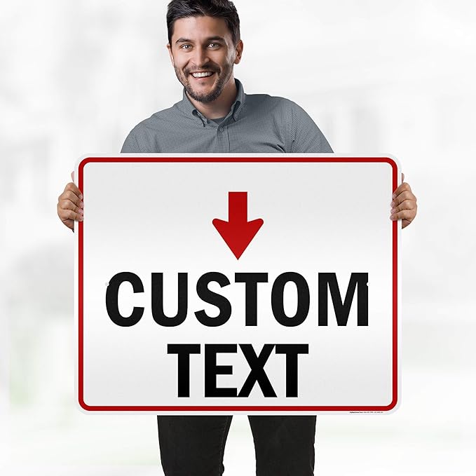 Custom Arrow Directional Sign, Down Arrow, 24x30 Inches, 3M EGP Reflective, Rust Free .080 Aluminum, Fade Resistant, Made in USA by My Sign Center