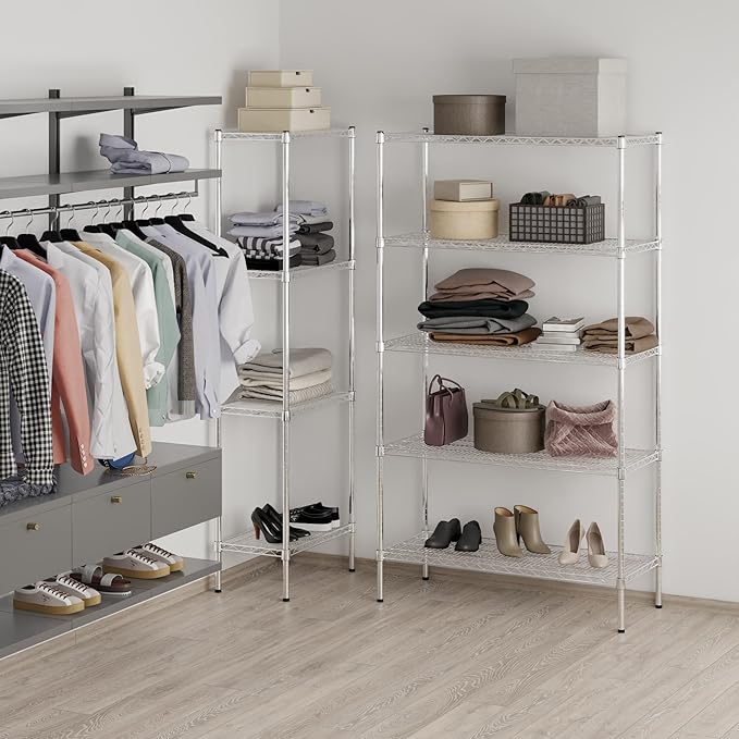 Regal Altair 18" Deep x 42" Wide x 74" Height Wire Shelving Kit | 5-Tier | NSF Commercial Storage Rack Unit