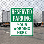 SmartSign 30 x 24 inch Custom “Reserved Parking” Metal Sign - Add Text, 80 mil Laminated Rustproof Aluminum, Green and White, Made in USA