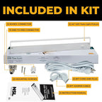 LED Under Cabinet Lighting Hardwired - 3CCT 24 Inch White Finish - Undercabinet Lights for Kitchen - Linkable Undercounter Dimmable Plug in Light or Hard Wired - Under Counter Fixture Direct Wire
