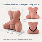 Ailuteie Lumbar Support Pillow(Pat. Pend) for Lower Back Pain Relief – Multi-Functional Ergonomic Lumbar Cushion, Reading Pillow for Office Chair, Car Seat & Sofa,Blush Pink