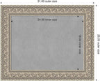 Amanti Art Silver Framed Magnetic Board 25x31 Medium Vision Board for use with Magnets, 100% Metal Sheet to Display Items as Office Decor or for Home Organization in mudroom, Kitchen or Kids Room