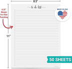321Done To Do List Notepad for Planner Refill Pages – Made in USA - 50 Sheets (8.5x11) To-Do's Tear Off, Planning Memo Pad, Checklist Notes Left Hole Punch - Simple College-Ruled, Large Letter