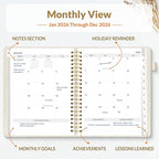 SUNEE 2026 Planner 8.5" x 11" – Dated Productivity Planner for Time Management - Daily,Weekly & Monthly Planner to Achieve Goals - Planner 2026 dated from January 2026 – December 2026,Beige