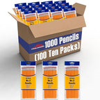 Trail maker Unsharpened Yellow Pencils in Bulk for School, Office Supplies | Bulk Wood Cased #2 HB Pencils (100 10-Packs)