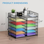 Marbrasse Desktop Literature Organizer, Mesh Paper Organizer, Desk Organizers, File Sorter Mail Center Paper Storage Cabinet Classroom Keepers Mailbox for Office Home School, Black