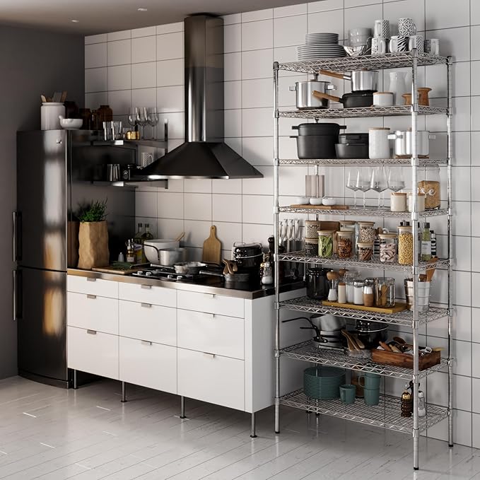 Regal Altair 18" Deep x 36" Wide x 86" Height Wire Shelving Kit | 8-Tier | NSF Commercial Storage Rack Unit