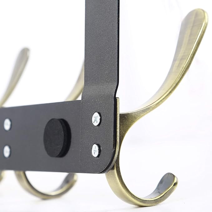SKOLOO Over The Door Hook, Door Hanger Hooks for Hanging Clothes, Towels, Coats, Hats, Over The Door Towel Hook - Bronze, Assembly Required