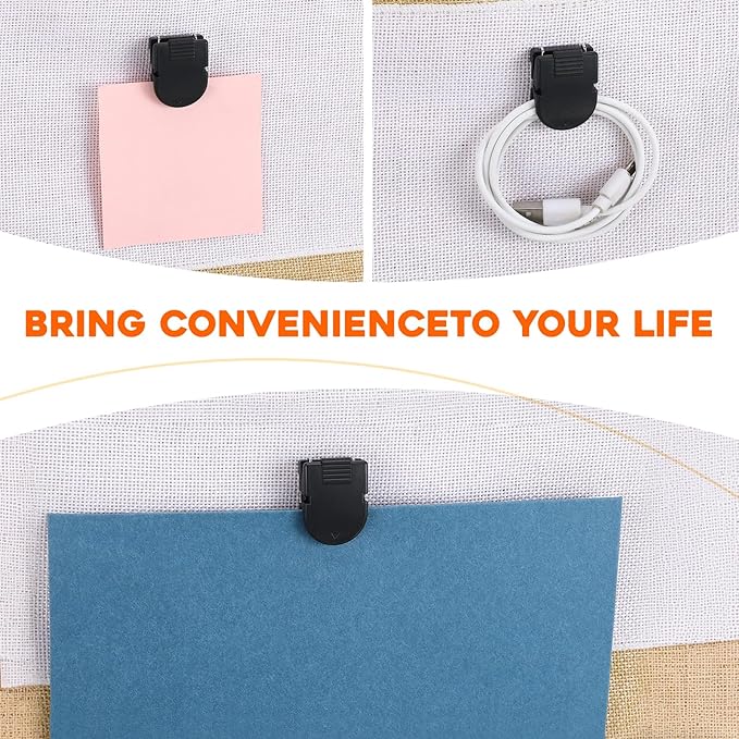10PCS Cubicle Clips for Fabric Walls, Plastic Stainless Steel Fabric Panel Wall Clips Cubicle Hooks Cubicle Wall Accessories for Picture Photos Note Memo Hanging